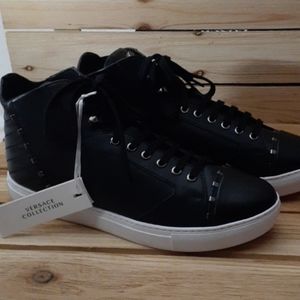 Versace Collection - Cap Toe Mid Leather Sneaker
